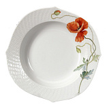 Набор тарелок суповых Meissen Игра волн, рельеф, маки 23,5см, 6шт