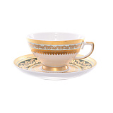 Чайный набор на 6 персон Falkenporzellan Diadem Green Mint Gold 220 мл