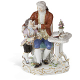 Фигурка Meissen 22,5см Дедушка с внуком (лим.вып. 07/15, 2018, Э.А.Лейтериц, 1882 г.)