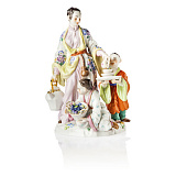 Фигурка Meissen 15 см Японка с двумя детьми