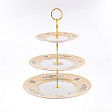 Этажерка трехъярусная Falkenporzellan Vienna Creme Gold 34см