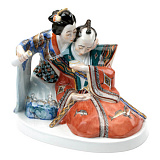 Фигурка Meissen 17см Японская пара в чайном доме (Альфред Кёниг, 1913г) (лим.вып.34/50, 2014г)