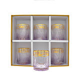 Набор стаканов для виски TIMON Violet/Gold (6 шт) 340 мл