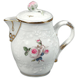 Молочник Meissen с крышкой 100мл Белая роза (форма - Новый Марсель)