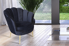 Кресло велюровое черное GARDA DECOR