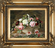 Картина "Корзина с розами" 28*36см + багет №43