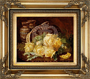 Картина "Чайные розы в корзине" 28*36см + багет №43