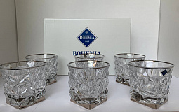 Набор стаканов для виски 350мл, 6шт. "GLACIER отводка платина", Bohemia JIHLAVA
