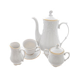 Кофейный сервиз на 6 персон Repast Rococo с золотой полосой