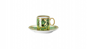 Чашка для эспрессо с блюдцем Rosenthal Versace Медуза Диадема зеленая 100 мл