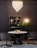 Стеллаж с черным стеклом (золотой) 180см Garda Decor 