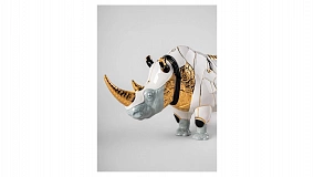 Фигурка Lladro Носорог-киборг 19х45х22 см, белый, фарфор