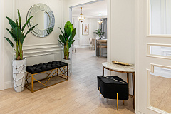 Банкетка велюровая черная/золото GARDA DECOR