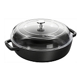 Сотейник со стеклянной крышкой, 28 см, 3,7л. черный Staub