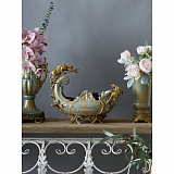 Фруктовница с леопардами 45x18x32см, коллекция фарфор с бронзой