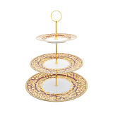 Этажерка трехъярусная Falkenporzellan Natalia bordeaux gold 34см