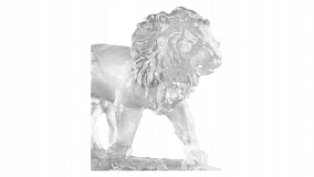 Фигурка Decor de Table Pate de Verre Cristal Лев 22 см, хрустальное тесто, белая, п/к