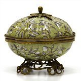 Шкатулка 14см, коллекция фарфор с бронзой