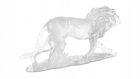Фигурка Decor de Table Pate de Verre Cristal Лев 22 см, хрустальное тесто, белая, п/к