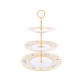 Этажерка трехъярусная Falkenporzellan Vienna Seladon Gold 34см