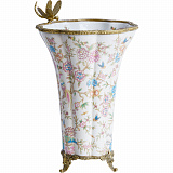 Ваза со стрекозой 23х21х32см, коллекция фарфор с бронзой
