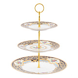 Этажерка трехъярусная Falkenporzellan Opal Cobalt Gold 35см