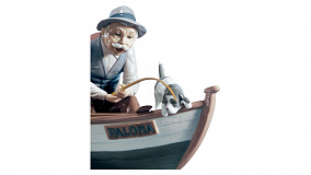 Фигурка Lladro Рыбаки в лодке 39х22 см, фарфор