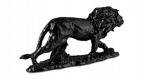 Фигурка Decor de Table Pate de Verre Cristal Лев 22 см, хрустальное тесто, черная, п/к