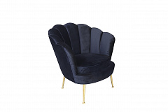 Кресло велюровое черное GARDA DECOR
