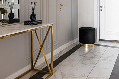 Консоль искусственный белый мрамор Bianco Namibia/матовое золото GARDA DECOR